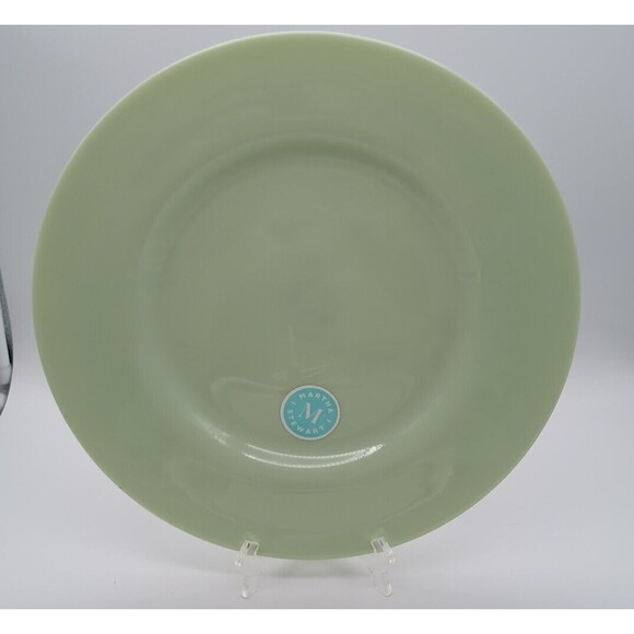 Martha Stewart Green JADEITE GLASS ROUND PLATTER Plate 13" Charger Retro Style - Picture 1 of 3